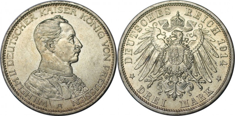Deutsche Münzen und Medaillen ab 1871, REICHSSILBERMÜNZEN, Preußen, Wilhelm II (...