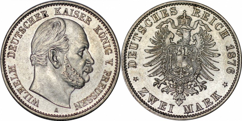 Deutsche Münzen und Medaillen ab 1871, REICHSSILBERMÜNZEN, Preußen. Wilhelm I (1...