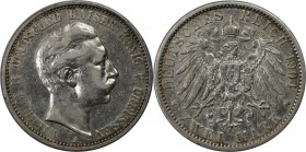 Deutsche Münzen und Medaillen ab 1871, REICHSSILBERMÜNZEN, Preußen. Wilhelm II (1888-1918). 2 Mark 1904 A, Silber. Jaeger 102. Sehr schön. Kratzer....