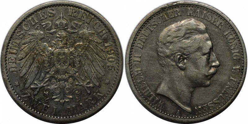 Deutsche Münzen und Medaillen ab 1871, REICHSSILBERMÜNZEN, Preußen, Wilhelm II (...