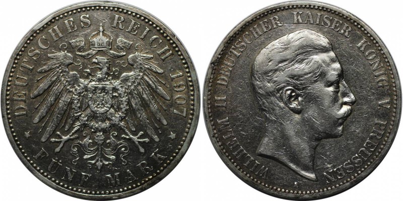 Deutsche Münzen und Medaillen ab 1871, REICHSSILBERMÜNZEN, Preußen, Wilhelm II (...