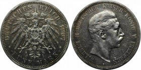 Deutsche Münzen und Medaillen ab 1871, REICHSSILBERMÜNZEN, Preußen, Wilhelm II (1888-1918). 5 Mark 1907 A, Silber. J.104. Sehr schön, Kratzer