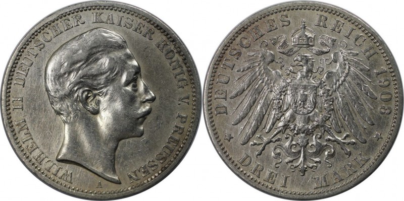 Deutsche Münzen und Medaillen ab 1871. REICHSSILBERMÜNZEN. Preußen. Wilhelm II (...