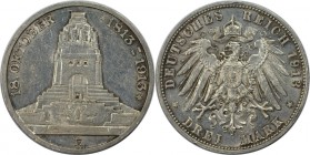 Deutsche Münzen und Medaillen ab 1871, REICHSSILBERMÜNZEN, Sachsen, Friedrich August III (1902-1918). 3 Mark 1913 E, Silber. Jaeger 140. Sehr Schön-Vo...
