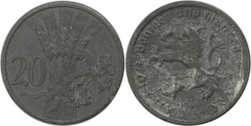 Deutsche Münzen und Medaillen ab 1871, DEUTSCHE NEBENGEBIETE. Protektorat Böhmen und Mähren. 20 Heller 1944. Jaeger 621. Stempelglanz