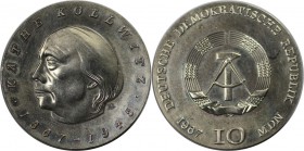 Deutsche Münzen und Medaillen ab 1945, Deutsche Demokratische Republik bis 1990. 10 Mark 1967, (Zur 100 Geburtstag von Käthe Kollwitz.) Silber. KM 17....