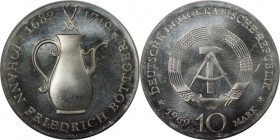 Deutsche Münzen und Medaillen ab 1945, Deutsche Demokratische Republik bis 1990. 10 Mark 1969 A, (Zum 250. Todestag von Johann Friedrich Böttger.) Sil...