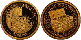 Deutsche Münzen und Medaillen ab 1945, BUNDESREPUBLIK DEUTSCHLAND. Die Deutsche Revolution März 1848. Medaille o.J, 0.585 Gold. 1.54g. Polierte Platte...