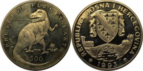 Europäische Münzen und Medaillen, Bosnien und Herzegowina / Bosnia and Herzegovina. 500 Dinara 1993. Polierte Platte