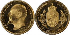 Europäische Münzen und Medaillen, Bulgarien / Bulgaria. Ferdinand I. 100 Leva 1912, Restrike. Gold. KM 34. PCGS PR68 CAM