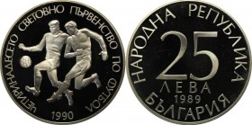 Europäische Münzen und Medaillen, Bulgarien / Bulgaria. 25 Leva 1989, Silber. 0.69 OZ. Polierte Platte