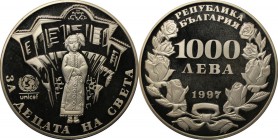 Europäische Münzen und Medaillen, Bulgarien / Bulgaria. 1000 Leva 1997, Silber. 0.7 OZ. Polierte Platte
