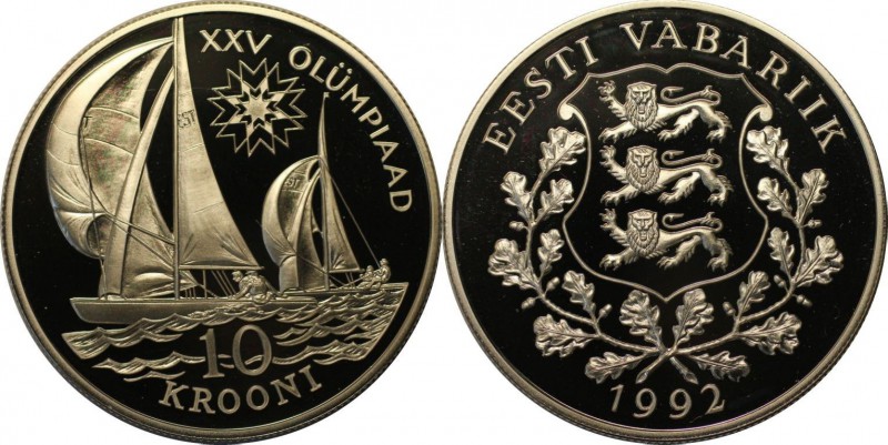 Europäische Münzen und Medaillen, Estland / Estonia. 10 Krooni 1992, Silber. Pol...