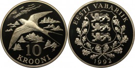 Europäische Münzen und Medaillen, Estland / Estonia. 10 Krooni 1992, Silber. Polierte Platte