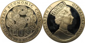 Europäische Münzen und Medaillen, Gibraltar. European Economic Community. 21 Ecus 1993, Silber. 0.57 OZ. KM 632. Polierte Platte. Patina