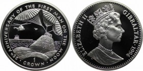 Europäische Münzen und Medaillen, Gibraltar. Raumkapsel Erholung. 1 Krona 1994, Silber. 0.84 OZ. KM 273a. Polierte Platte