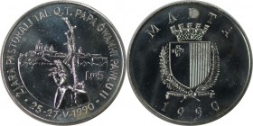Europäische Münzen und Medaillen, Malta. 5 Liri 1990, Silber. 0.85 OZ. Stempelglanz
