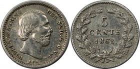 Europäische Münzen und Medaillen, Niederlande / Netherlands. Willem III (1849-1890). 5 Cents 1868, Silber. Vorzüglich