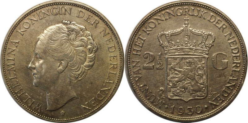 Europäische Münzen und Medaillen, Niederlande / Netherlands. 2-1/2 Gulden 1930, ...