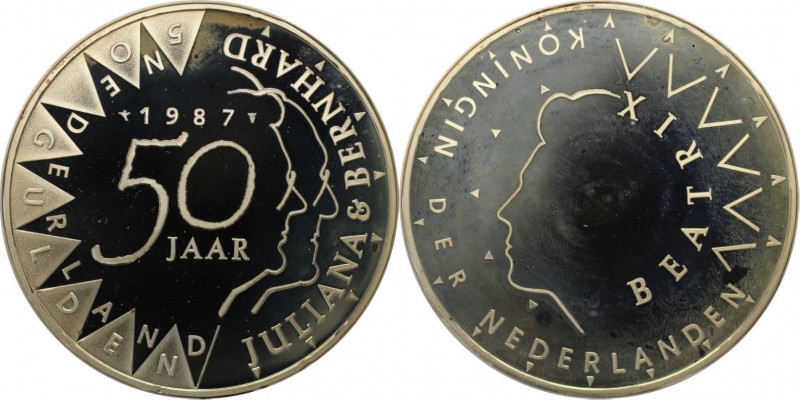 Europäische Münzen und Medaillen, Niederlande / Netherlands. 50 Gulden 1987, Sil...
