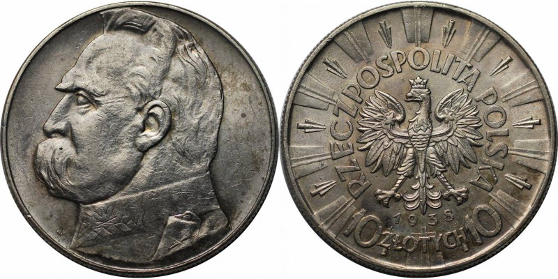 Europäische Münzen und Medaillen, Polen / Poland. Jozef Pulsudski. 10 Zloty 1938...