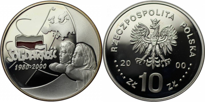 Europäische Münzen und Medaillen, Polen / Poland. Solidarnosc-Logo und zwei Kind...