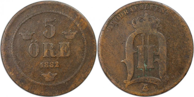 Europäische Münzen und Medaillen, Schweden / Sweden. Oskar II (1872 - 1907). 5 Ö...