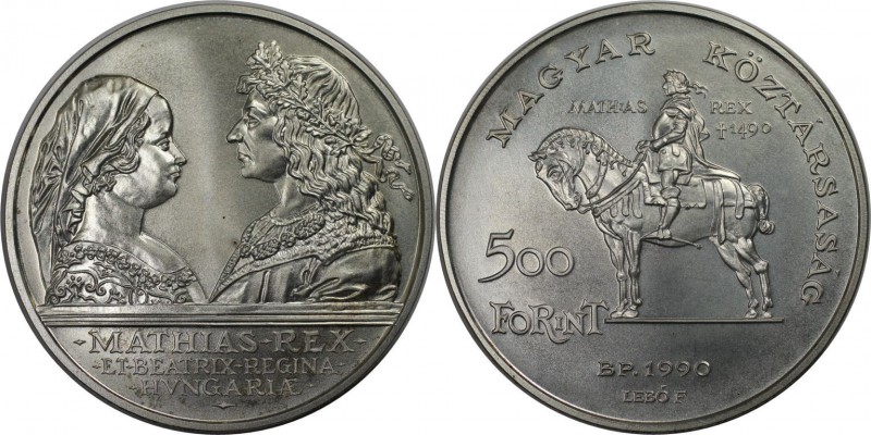 Europäische Münzen und Medaillen, Ungarn / Hungary. 500 Forint 1990, Silber. 0.5...