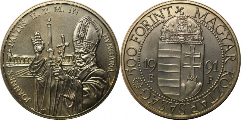 Europäische Münzen und Medaillen, Ungarn / Hungary. 500 Forint 1991 BP, Silber. ...