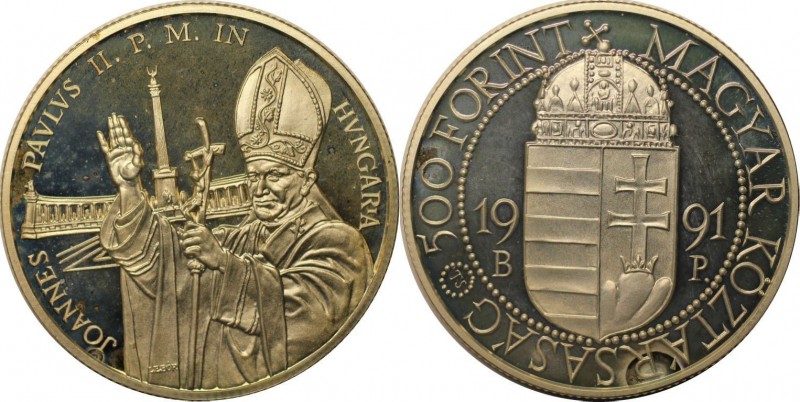 Europäische Münzen und Medaillen, Ungarn / Hungary. 500 Forint 1991 BP, Silber. ...