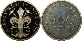 Europäische Münzen und Medaillen, Ungarn / Hungary. 500 Forint 1992, Silber. 0.81 OZ. KM 686. Polierte Platte