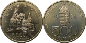 Europäische Münzen und Medaillen, Ungarn / Hungary. 500 Forint 1994, Silber. 0.93OZ. KM 710. Stempelglanz
