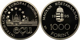 Europäische Münzen und Medaillen, Ungarn / Hungary. 1000 Forint 1995, Silber. 0.93 OZ. KM 720. Stempelglanz