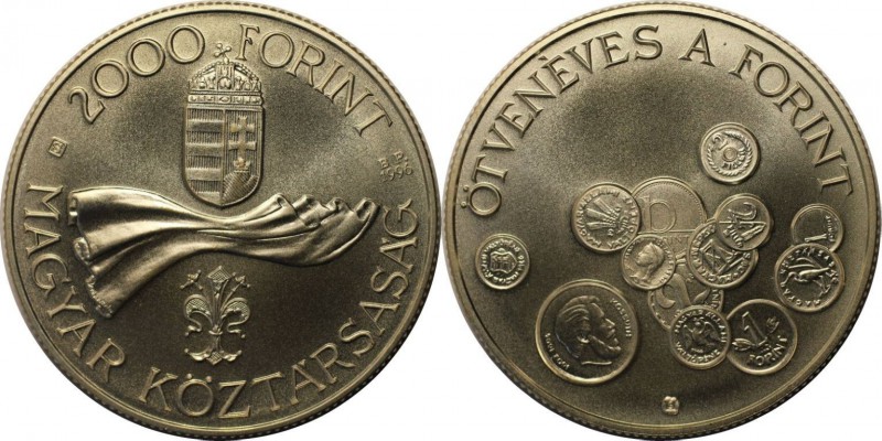 Europäische Münzen und Medaillen, Ungarn / Hungary. 2000 Forint 1996, Silber. 0....