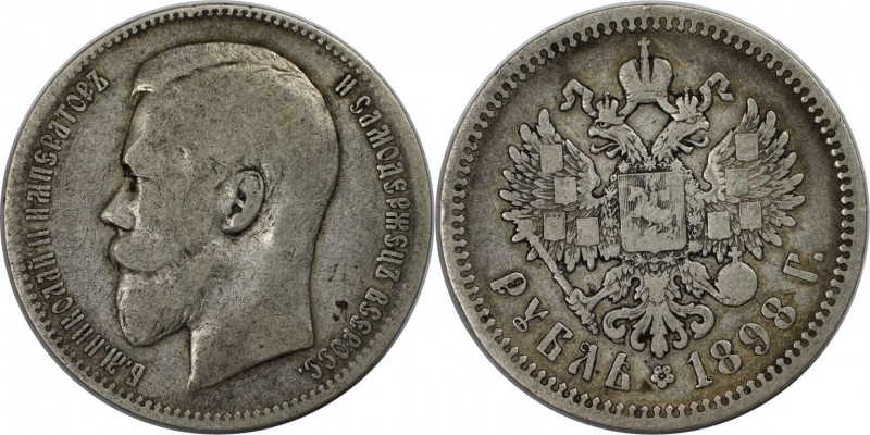 Russische Münzen und Medaillen, Nikolaus II (1894-1918). 1 Rubel 1898 AG, Silber...