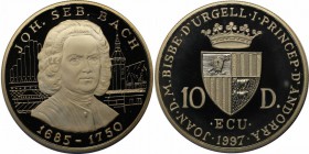 Weltmünzen und Medaillen , Andorra. 10 Diners 1997, Silber. 0.94 OZ. Polierte Platte