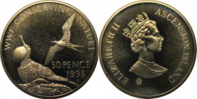 Weltmünzen und Medaillen, Ascension Island. Ascension-Fregattvögel. 50 Pence 1998, Kupfer-Nickel. KM #9. Stempelglanz