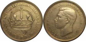 Weltmünzen und Medaillen, Australien / Australia. 1 Crown 1937, Silber. 0.84 OZ. Vorzüglich