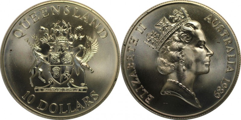 Weltmünzen und Medaillen, Australien / Australia. 10 Dollars 1989, Silber. 0.6 O...