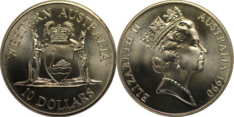 Weltmünzen und Medaillen, Australien / Australia. 10 Dollars 1990, Silber. 0.6OZ...
