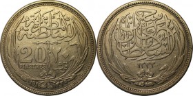 Weltmünzen und Medaillen, Ägypten / Egypt. 20 Piastres 1916, Silber. 0.74 OZ. Stempelglanz