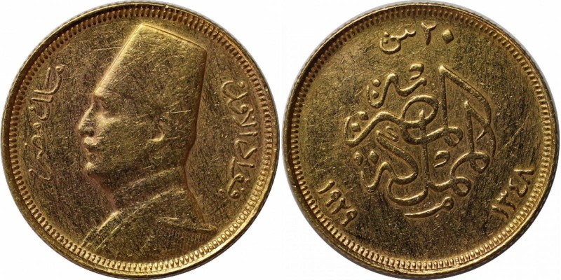 Weltmünzen und Medaillen, Ägypten / Egypt. Fuad I. (1922-1936). 20 Piaster AH 13...