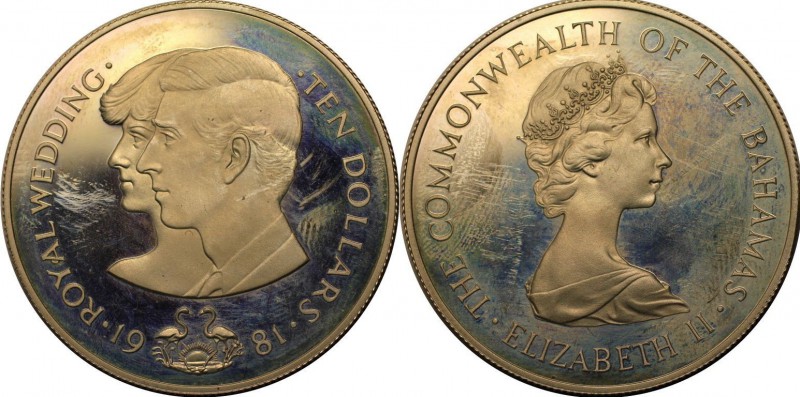 Weltmünzen und Medaillen, Bahamas. 10 Dollars 1981, Silber. 0.93 OZ. Polierte Pl...