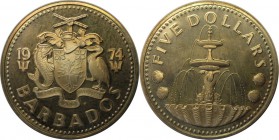 Weltmünzen und Medaillen, Barbados. 5 Dollars 1974, 0.8 OZ. Silber. Stempelglanz