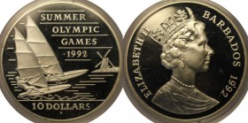 Weltmünzen und Medaillen, Barbados. 10 Dollars 1992, Silber. 0.7 OZ. Polierte Platte