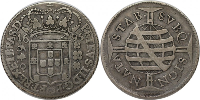 Weltmünzen und Medaillen, Brasilien / Brazil. Peter II. (1683-1706). 640 Reis 16...