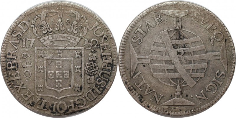 Weltmünzen und Medaillen, Brasilien / Brazil. Jose I. (1750-1777). 640 Reis 1752...
