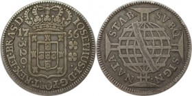 Weltmünzen und Medaillen, Brasilien / Brazil. Jose I. 320 Reis 1756, Silber. 0.26 OZ. KM 169.2 (R). Vorzüglich, Kl.Kratzer