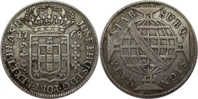 Weltmünzen und Medaillen, Brasilien / Brazil. Jose I. (1750-1777). 640 Reis 1768, Silber. 0.52 OZ. KM 193.2. Sehr schön-vorzüglich