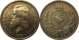 Weltmünzen und Medaillen, Brasilien / Brazil. 2000 Rets 1889, Silber. 0.75 OZ. Stempelglanz